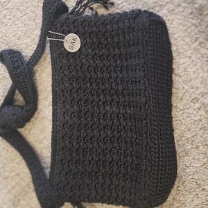 The Sak Black Crochet Crossbody Bag